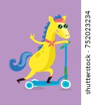 horse over skateboard | Shutterstock .eps vector #752023234