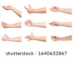 multiple young woman hands... | Shutterstock . vector #1640632867