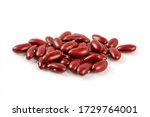 Red Beans Isolated On White...