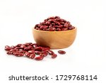 Red Beans In Wooden Bowl...