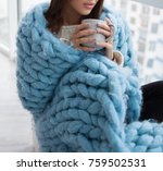 Girl Wrapped In A Blue Blanket...