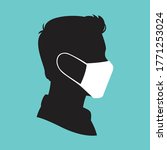 man wearing medical mask icon... | Shutterstock .eps vector #1771253024