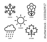 five nature season icon set ... | Shutterstock .eps vector #2103363917