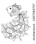 doodle coloring book page... | Shutterstock .eps vector #1007583757