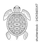 sea doodle coloring book page... | Shutterstock .eps vector #1424360147