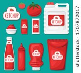 any kinds of ketchup package... | Shutterstock .eps vector #1707872017