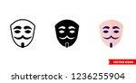 anonymous mask icon of 3 types  ...
