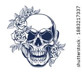 skull poster design. vector... | Shutterstock .eps vector #1883217337
