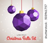 low polygon merry christmas... | Shutterstock .eps vector #503961757