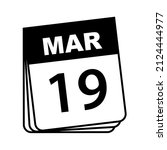 march 19. calendar icon. vector ... | Shutterstock .eps vector #2124444977