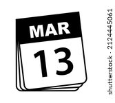 march 13. calendar icon. vector ... | Shutterstock .eps vector #2124445061