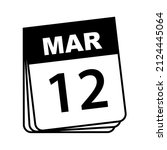 march 12. calendar icon. vector ... | Shutterstock .eps vector #2124445064