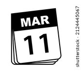 march 11. calendar icon. vector ... | Shutterstock .eps vector #2124445067