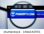 Small photo of Los Angeles, California, USA - 29 Jule 2019: Illustrative Editorial of POWERPYX.COM website homepage. POWER PYX logo visible on display screen.