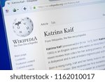 Small photo of Ryazan, Russia - August 19, 2018: Wikipedia page about Katrina Kaif on the display of PC.