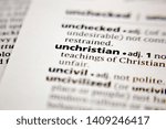 Small photo of Word or phrase unchristian in a dictionary.