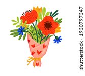 a bouquet of wildflowers.... | Shutterstock .eps vector #1930797347