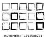 black frames set  square shaped ... | Shutterstock .eps vector #1913008231