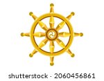 golden dharma wheel. buddhism... | Shutterstock .eps vector #2060456861