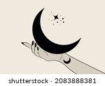 mystical hand alchemy esoteric... | Shutterstock .eps vector #2083888381