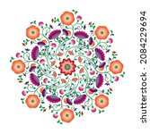 embroidery mandala flowers folk ... | Shutterstock .eps vector #2084229694