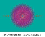 sacred geometry mandala  purple ... | Shutterstock .eps vector #2143436817