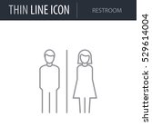 Symbol Of Restroom. Thin Line...