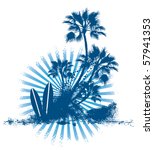 Grunge Surf Table Palm Scene
