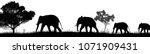 elephants silhouette and trees... | Shutterstock .eps vector #1071909431