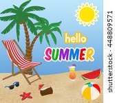 hello summer poster design ... | Shutterstock .eps vector #448809571