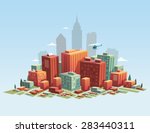colorful city. vector... | Shutterstock .eps vector #283440311