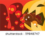 image of angry pumpkin ghost... | Shutterstock . vector #59848747