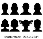 black silhouettes of heads ... | Shutterstock .eps vector #236619634