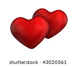 couple of glossy hearts with... | Shutterstock . vector #43020361