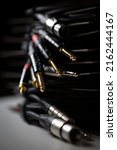 Small photo of Hi fi audio cables. High fidelity cable set for musical instruments