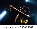 Young rap singer performing on...