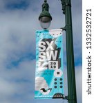 Small photo of AUSTIN, TEXAS - MARCH 7, 2019: SXSW South by Southwest Annual music, film, and interactive conference and festival. SXSW sign in Austin downtown