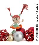 Small photo of Pippi, the longstocking isolated on white background