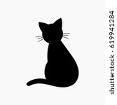 cat shape icon. vector... | Shutterstock .eps vector #619941284