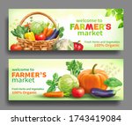 promotional banners for farmers ... | Shutterstock .eps vector #1743419084