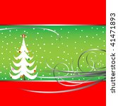 christmas tree card  vector art ... | Shutterstock .eps vector #41471893