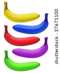 bananas colorful isolated | Shutterstock . vector #37671100