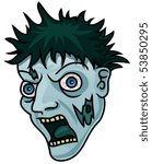 A Cartoon Halloween Zombie Head ...