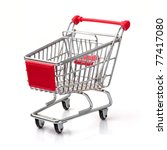 A Shopping Cart Isolated On...