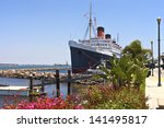 The Queen Mary Ship Moored In...
