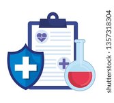 medical order with shield and... | Shutterstock .eps vector #1357318304