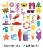 set of summer time with... | Shutterstock .eps vector #1412530064