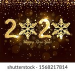 poster of happy new year 2020... | Shutterstock .eps vector #1568217814