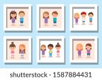 bundle of cute kids avatar... | Shutterstock .eps vector #1587884431