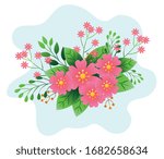decoration of flowers pink... | Shutterstock .eps vector #1682658634